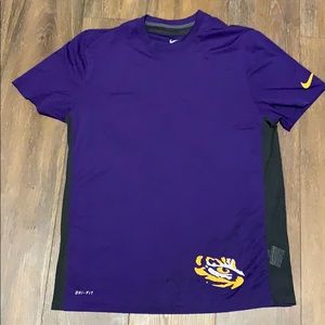 Nike LSU Tigers Purple athletic Dri-Fit shirt